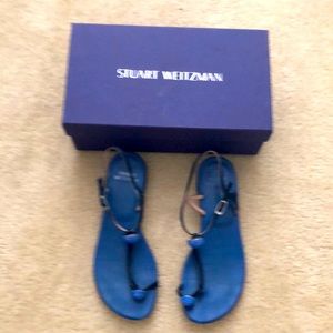 Stuart Weitzman royal blue suede ballsoffire sandal